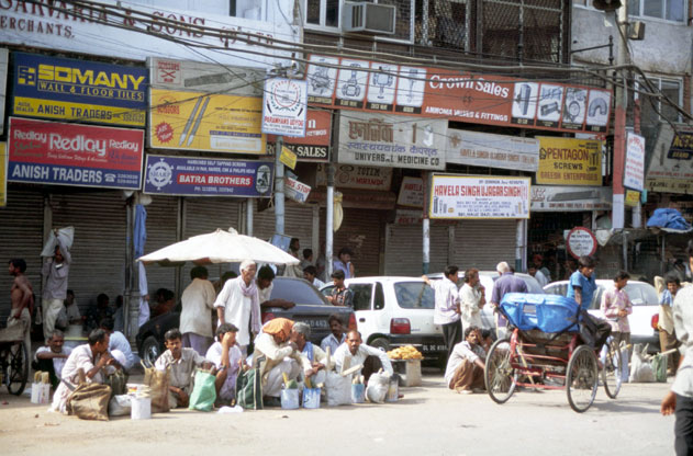 Street at old Delhi. India.