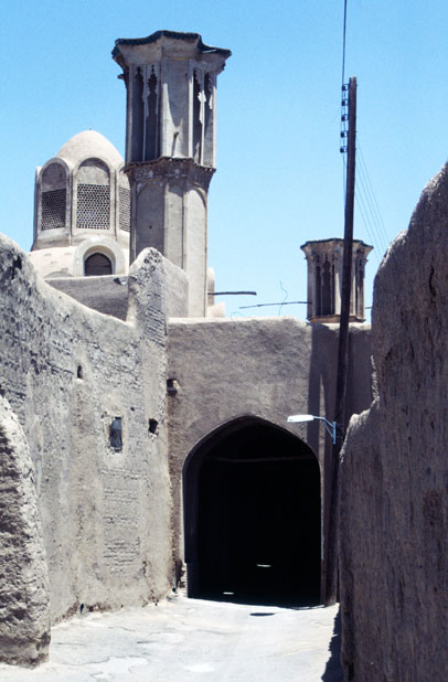 Street at desert town Kashan. Iran.