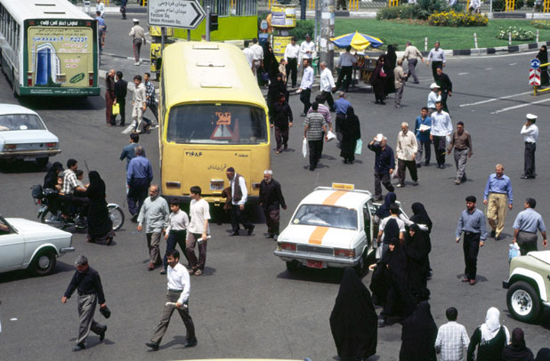 Street chaos. Tehran. Iran.
