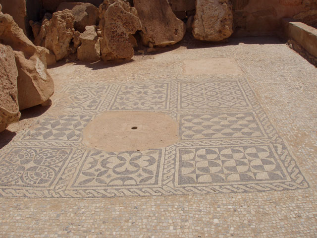 Archaeological Site of Sabratha, Phoenician trading-post was part of the Numidian Kingdom of Massinissa before being Romanized and rebuilt in the 2nd and 3rd centuries A.D. Libya.