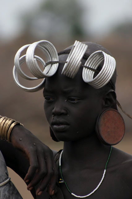 Mursi woman. South,  Ethiopia.