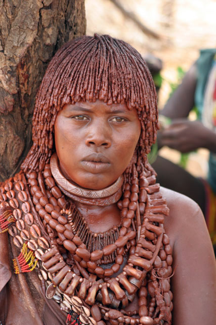 Hamar people at Turmi market. South,  Ethiopia.