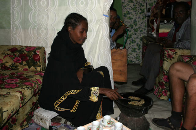 Coffee ceremony, Addis Abeba. North,  Ethiopia.