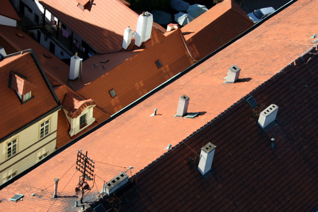 Awesome Prague panorama from balloon. Czech Republic.