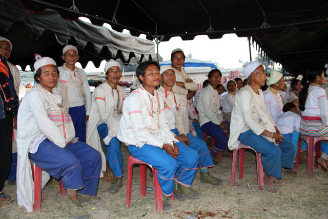 Hill tribe people at Lahu New Year celebration, Kengtung town. Myanmar (Burma).