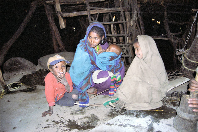 Inside local house in Simien mountains. North,  Ethiopia.
